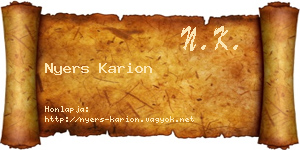 Nyers Karion névjegykártya